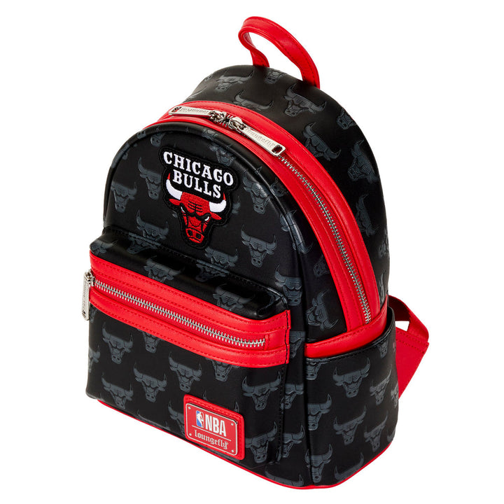 NBA Chicago Bulls Logo Mini Backpack Double Strap Shoulder Bag Purse