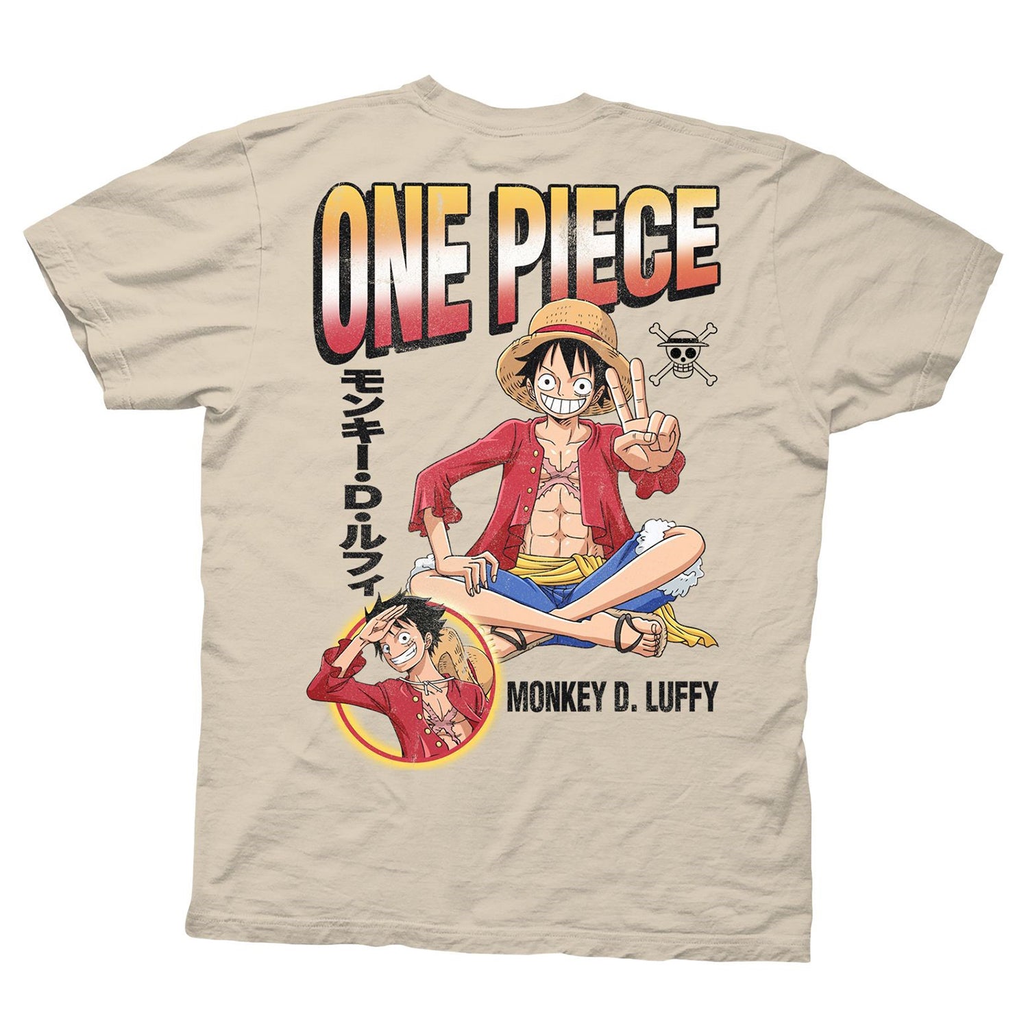 One Piece Monkey D. Luffy With Back Print Officially Licensed Adult T Shirt