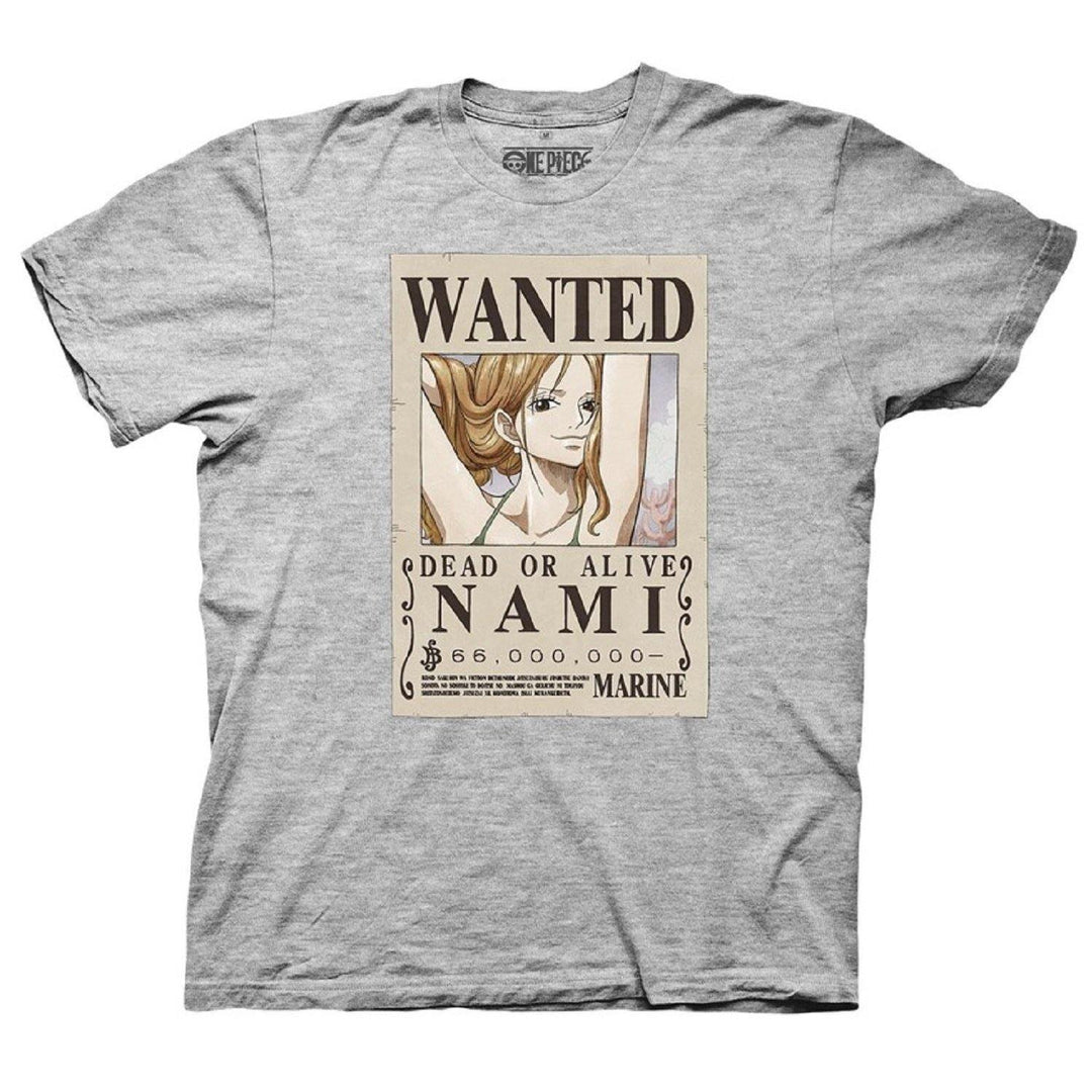 One Piece Nami Full Wanted Poster Anime Adult Short-Sleeve Graphic T-Shirt