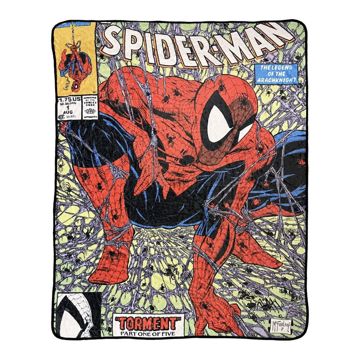 Marvel Spider-Man 90's Cover Torment Fleece Throw Blanket