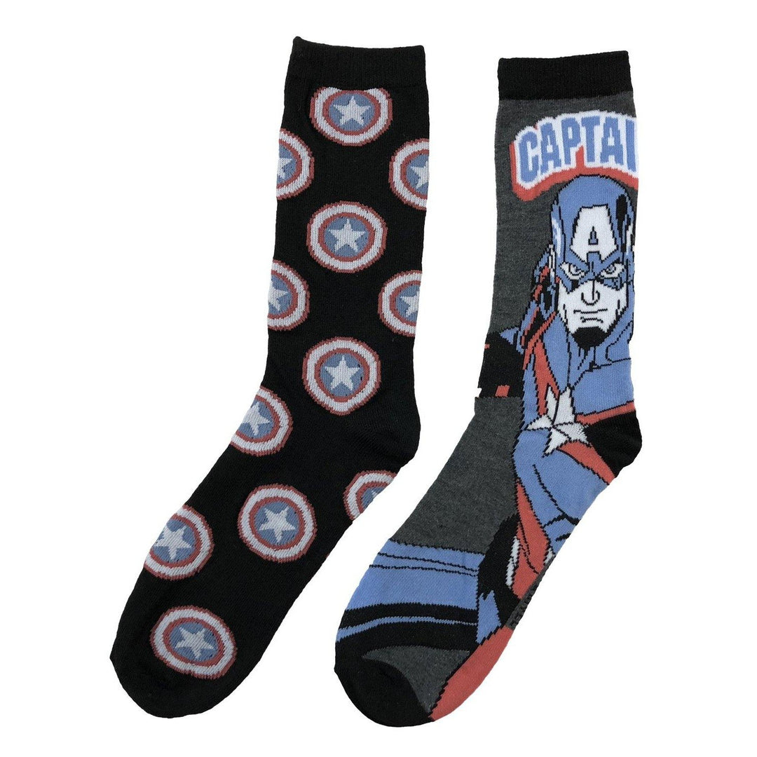 Marvel Captain America Many Shields 2 Pack Crew Socks