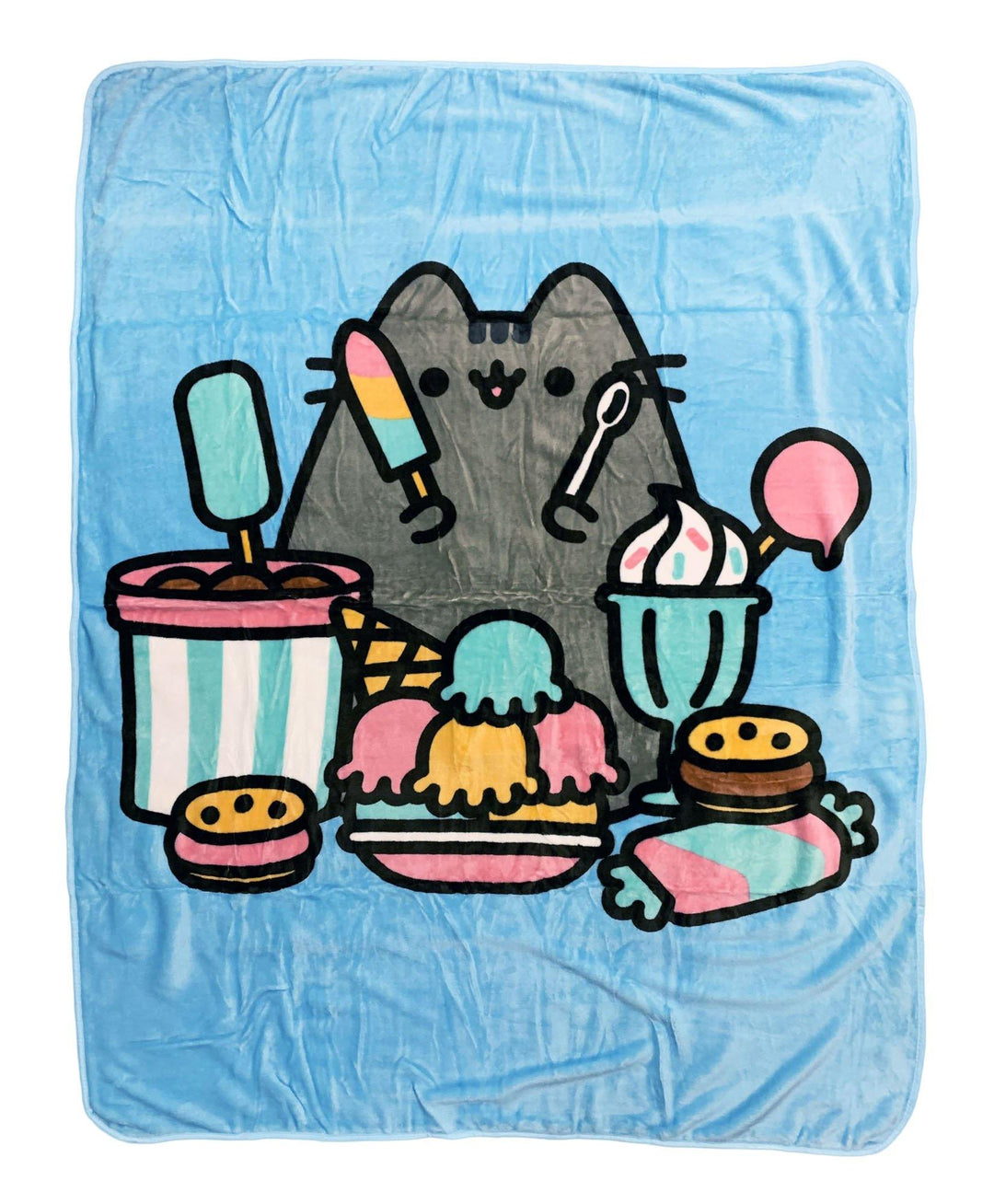 Pusheen With Ice Cream Foodie Super Soft Plush Throw Blanket 45in. By 60in.