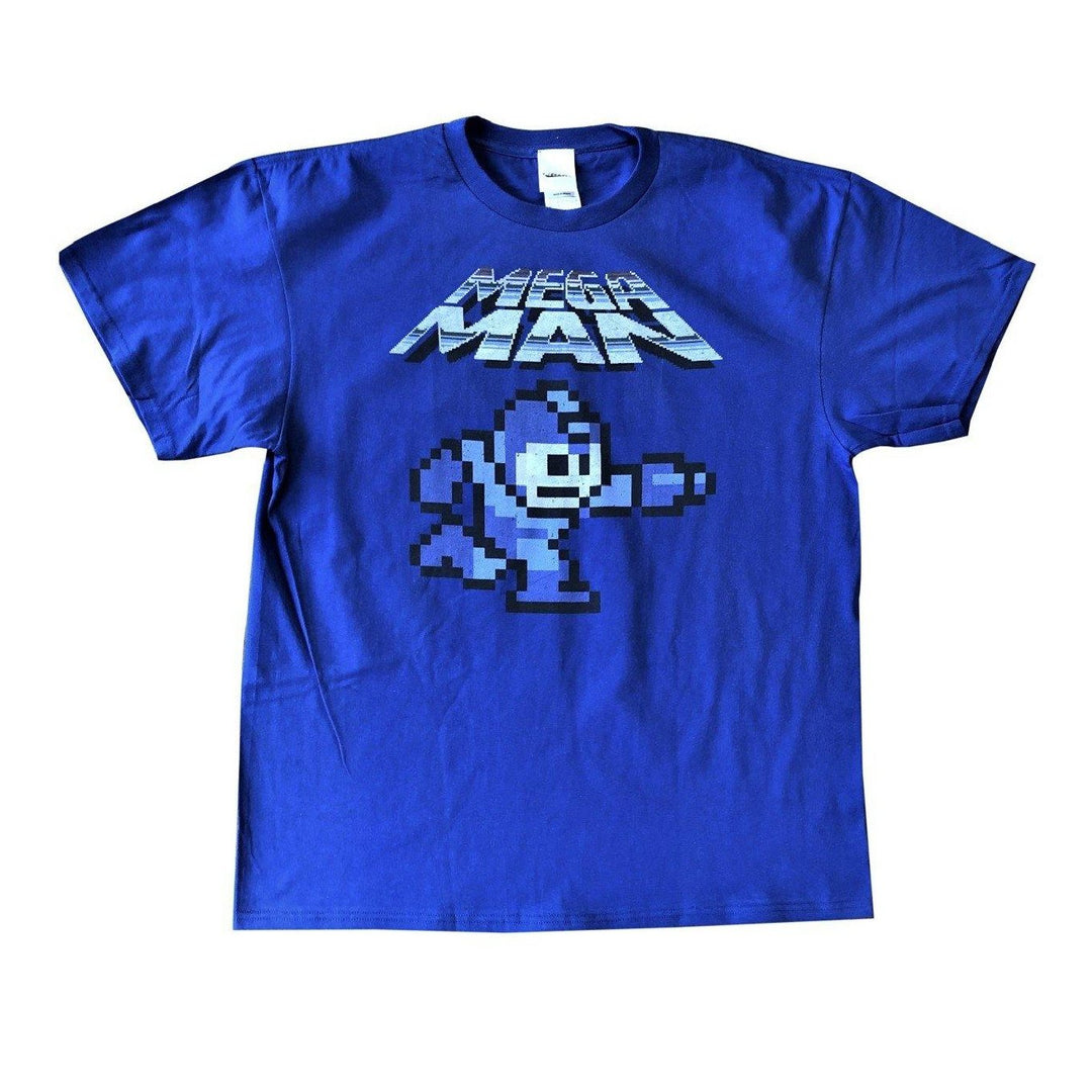 Mega Man Running And Gunning Gamer Adult T-Shirt