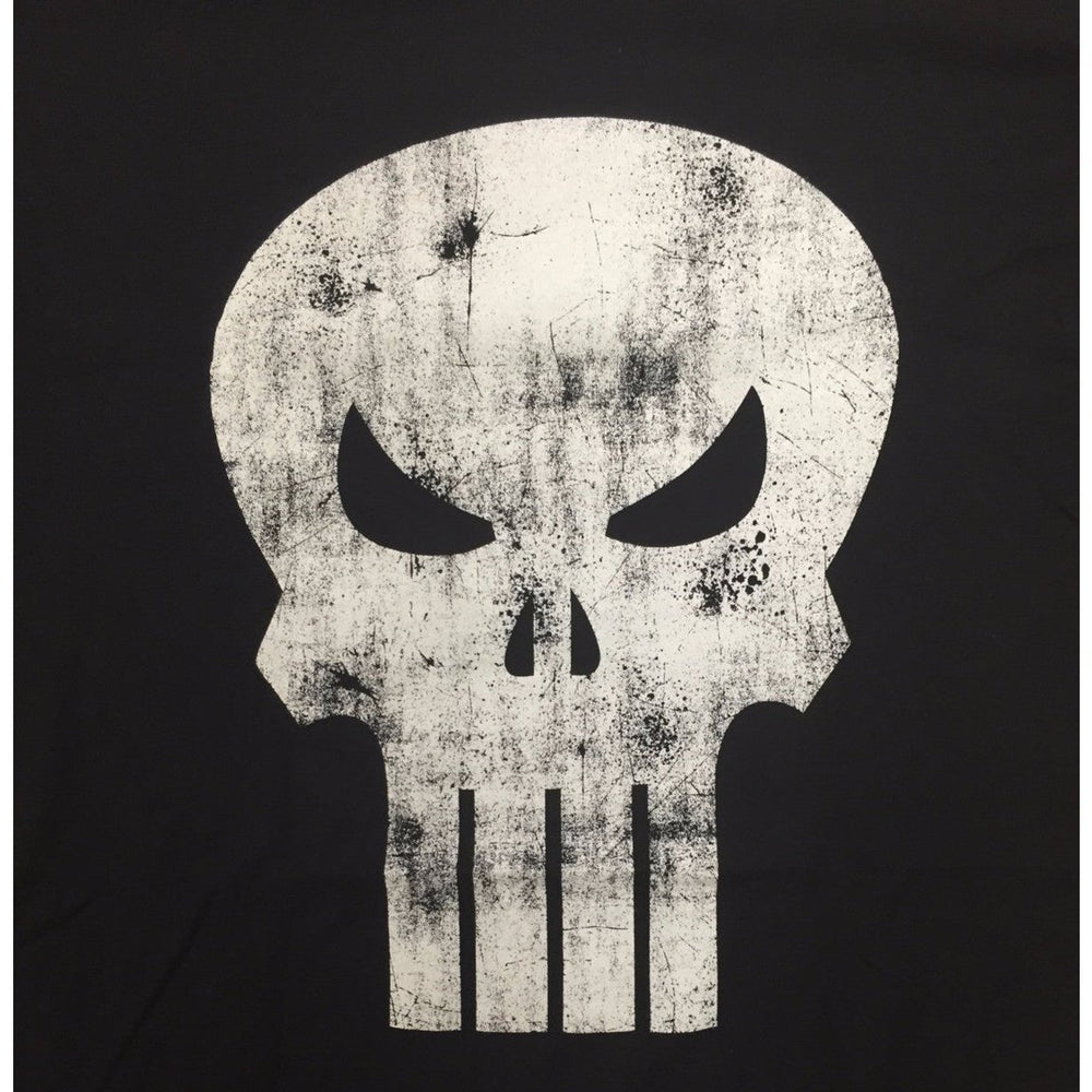 The Punisher White Skull Logo Distressed Marvel Comics Adult T-Shirt