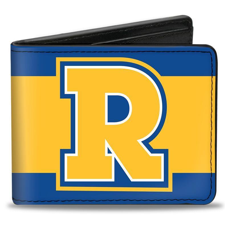 Riverdale R Logo Stripe Blue Yellow Bi-Fold Wallet