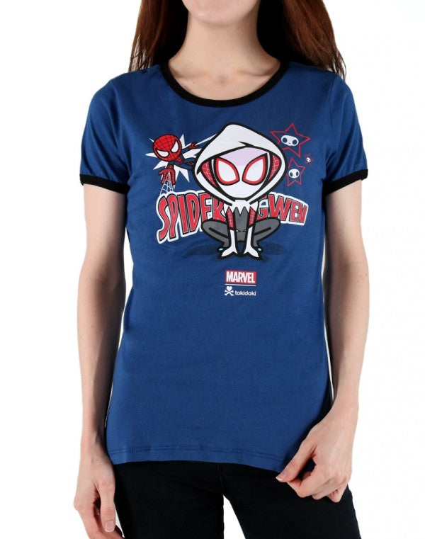 Tokidoki Spider Gwen Ringer Junior T-Shirt