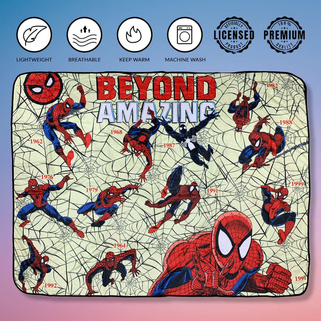 Spider-Man Beyond Amazing 60th Marvel Flannel Throw Super Soft Fleece Blanket 45x60in