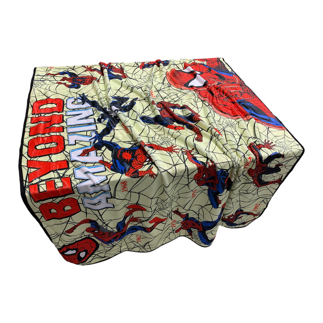 Spider-Man Beyond Amazing 60th Marvel Flannel Throw Super Soft Fleece Blanket 45x60in
