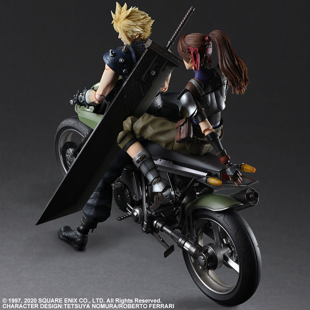 Square Enix Final Fantasy VII Remake Cloud Strife Jessie Motorcycle Play Arts Kai Action Figure Set