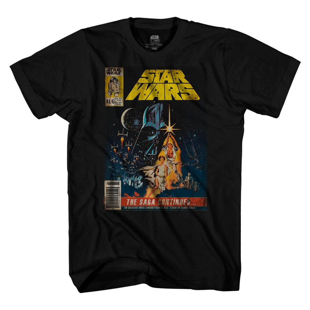 Star Wars The Saga Continues Comic Book Cover Officially Licensed Adult T Shirt