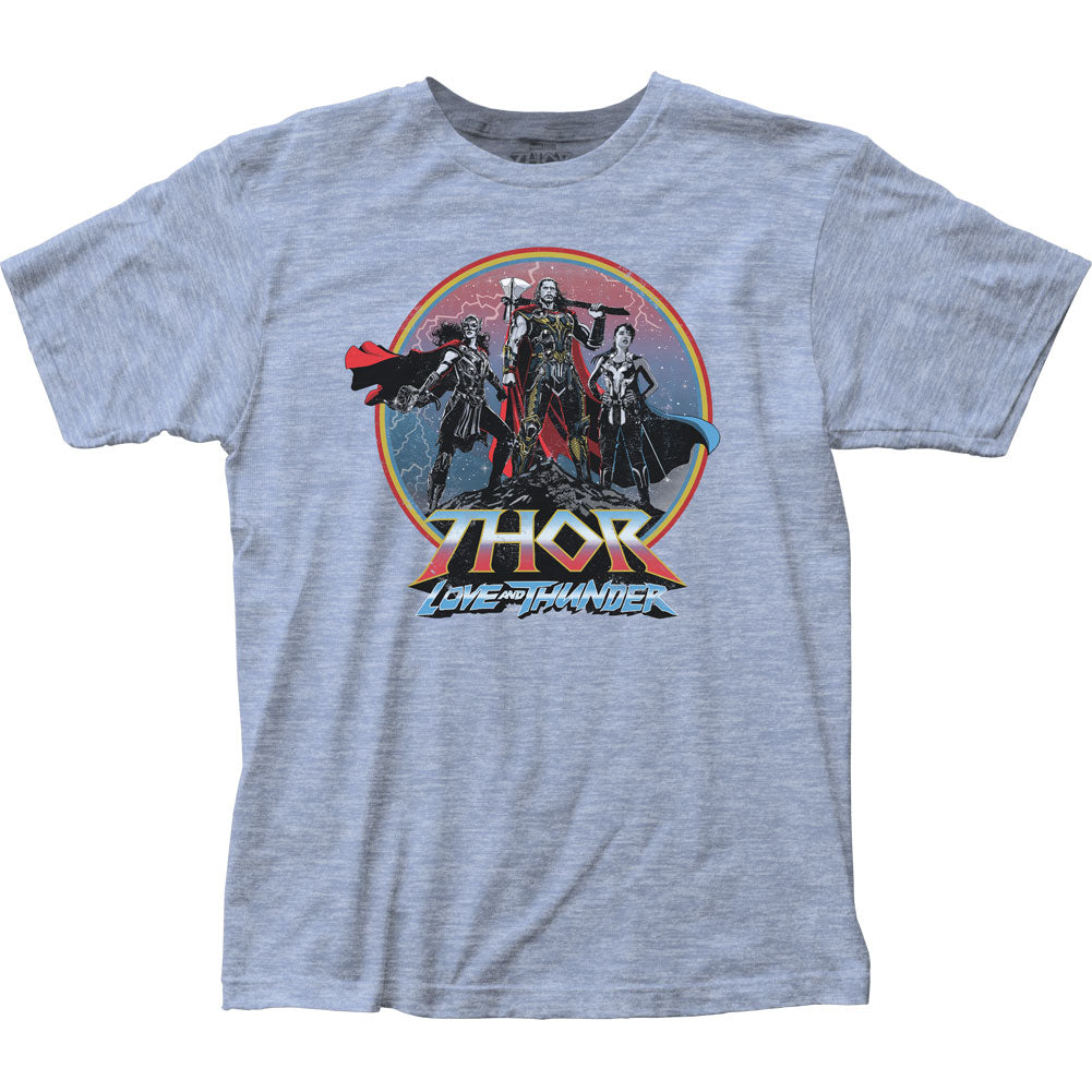 Thor 4 Movie Trio Circle Marvel Comics Fitted Adult T-Shirt