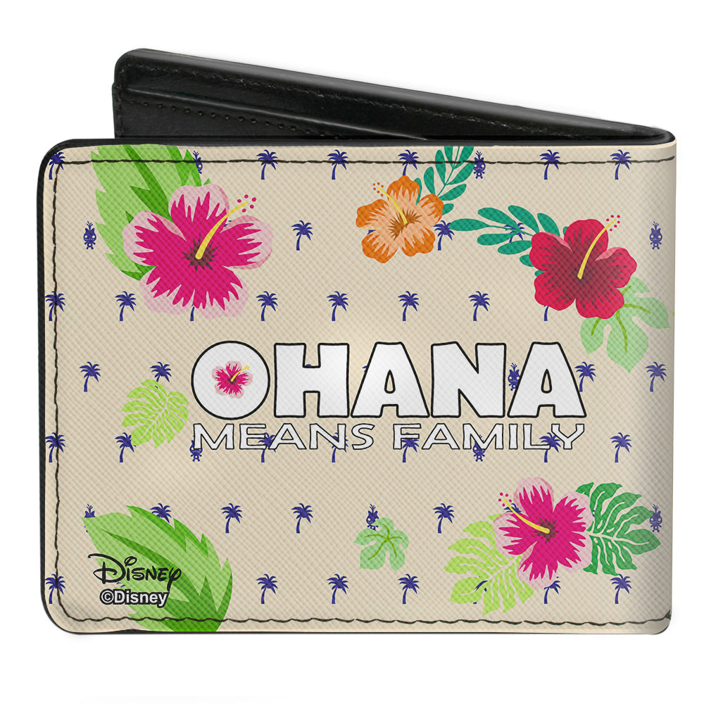 Disney Stitch Winking Pose Ohana Means Family Bi-fold Wallet