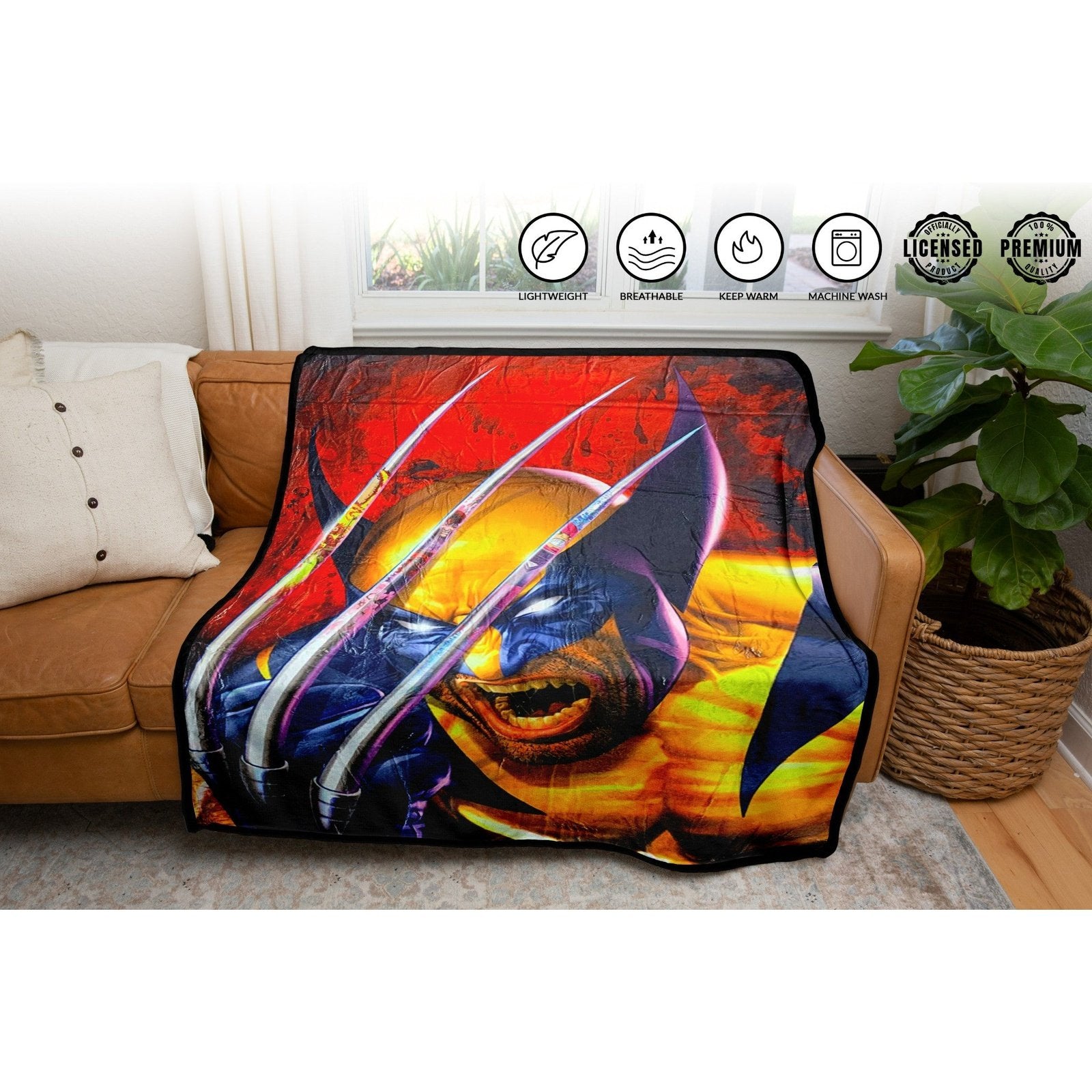 X Men Wolverine Claw by Greg Horn Marvel Fleece Throw Soft