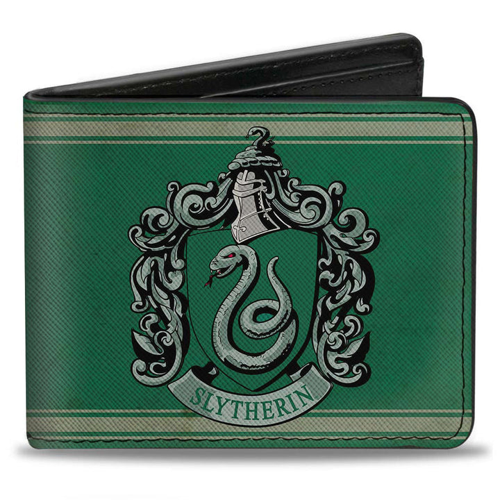 Harry Potter Slytherin Crest Logo Adult Bi-Fold Wallet