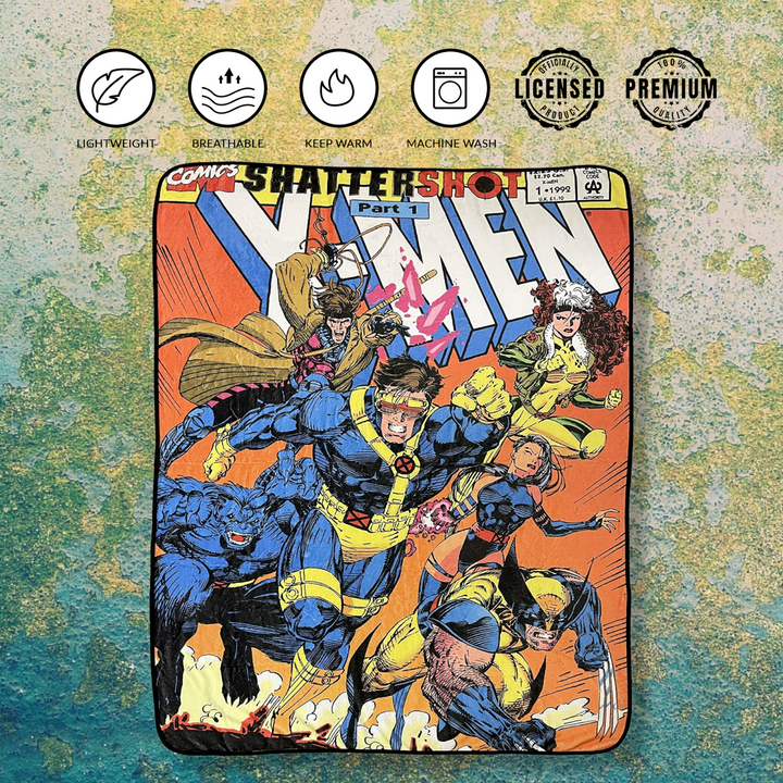 Marvel X-Men 90'S Shattershot Fleece Throw Blanket